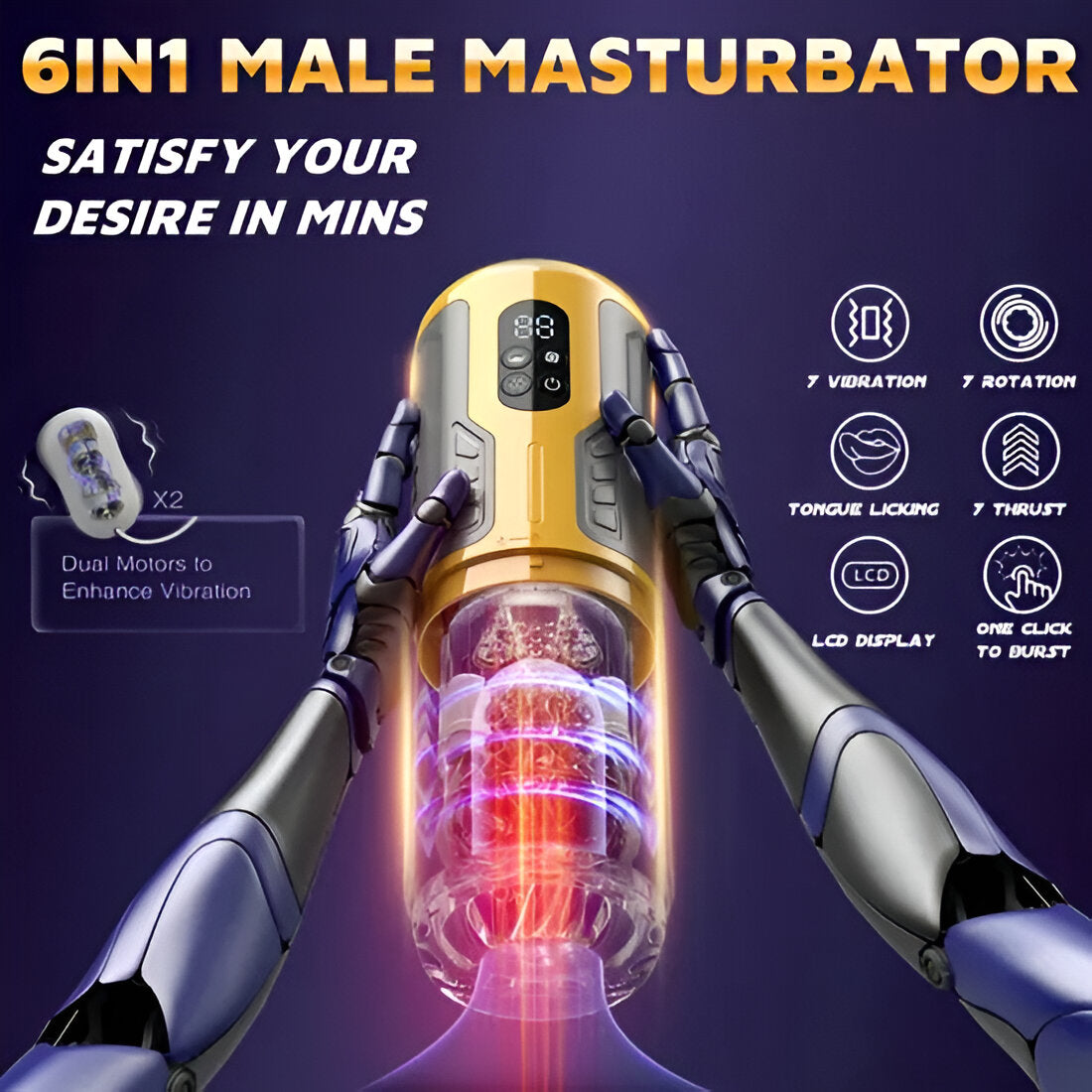 Automatic Electric Tongue Male Masturbator – Adjustable Stretch & Expand Design